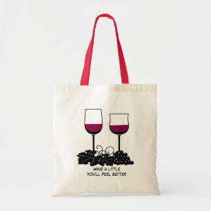 Wine glass illustration tote bag