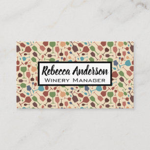 Wine Glass Pattern Background Business Card