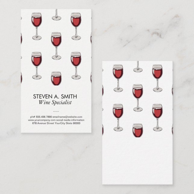 Wine Glass Pattern Business Card (Front/Back)