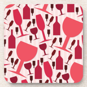 Wine glass pattern coaster