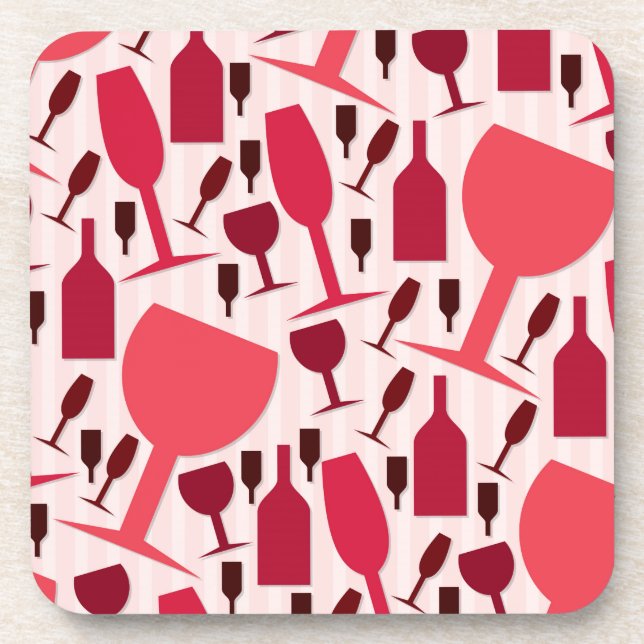 Wine glass pattern coaster (Front)