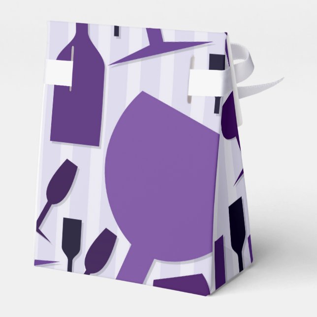 Wine glass pattern favor box (Back Side)