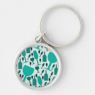 Wine glass pattern keychain