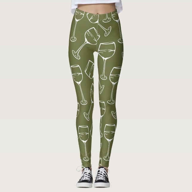 WINE GLASS PATTERN Leggings (Front)