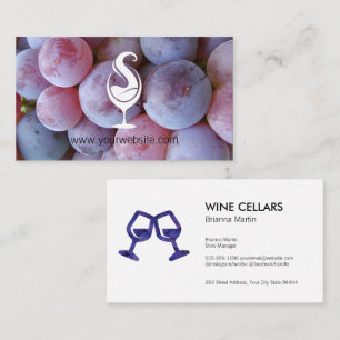 Wine Glass Pour Logo   Grapes Appointment Card