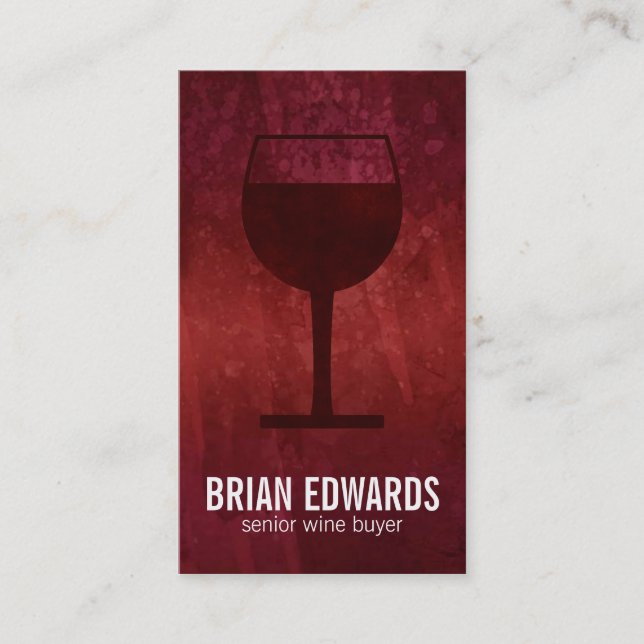 Wine Glass / Red | Full (Artistic Red) Business Card (Front)