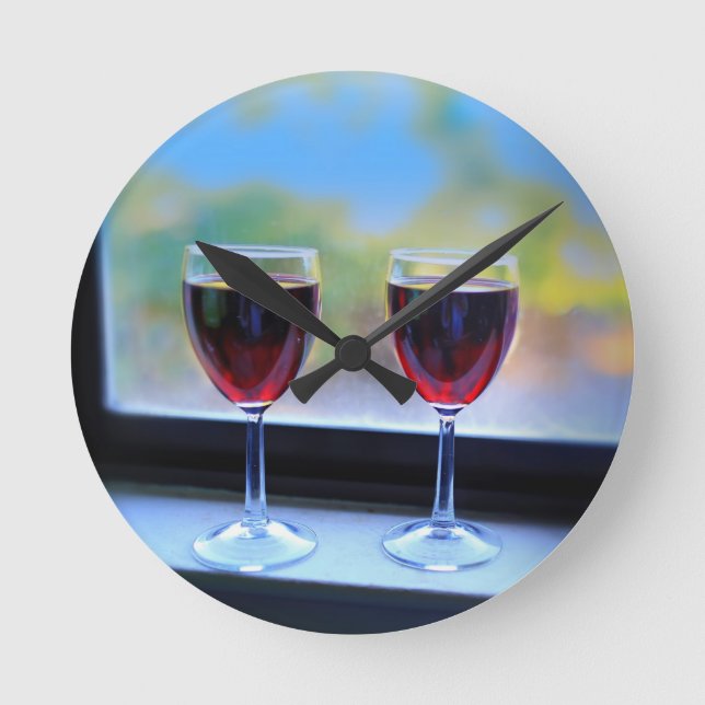 Wine Glass Round Clock (Front)