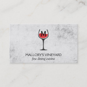 Wine Glass   Rustic Business Card