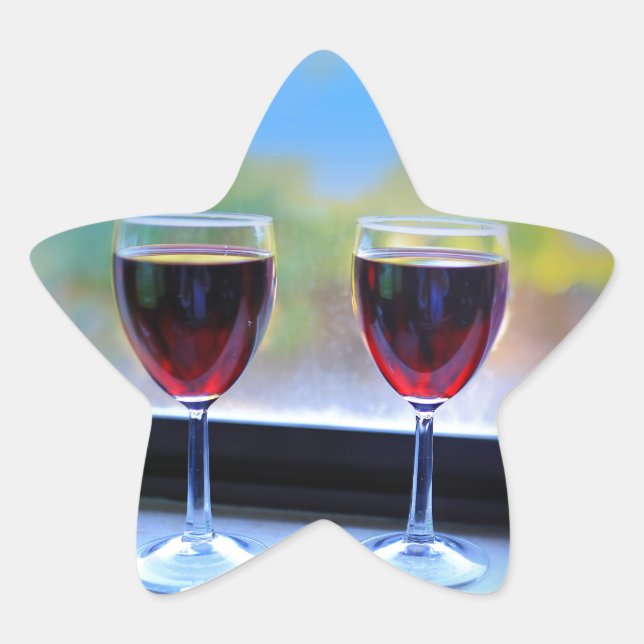 Wine Glass Star Sticker (Front)