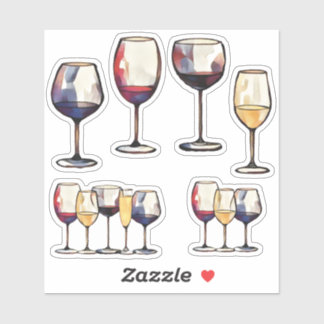 Wine glass stickers