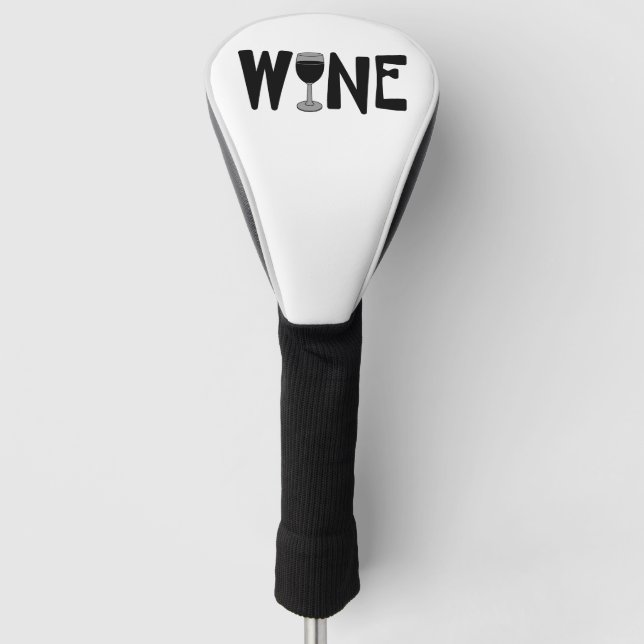 Wine Glass Text Golf Head Cover (Front)