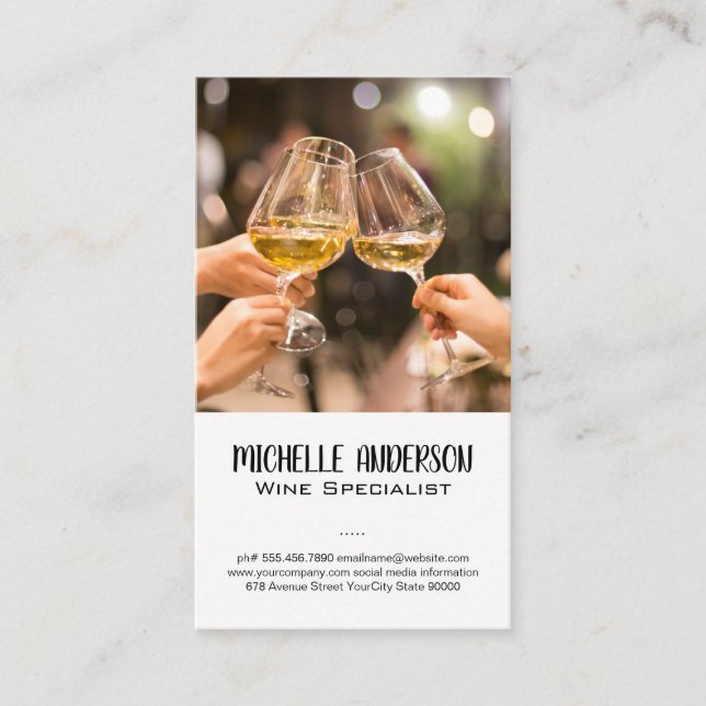 Wine Glass Toast Business Card (Front)