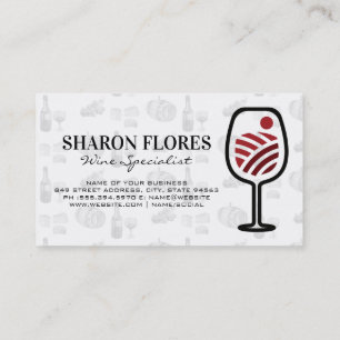 Wine Glass Vineyard Landscape Logo Business Card
