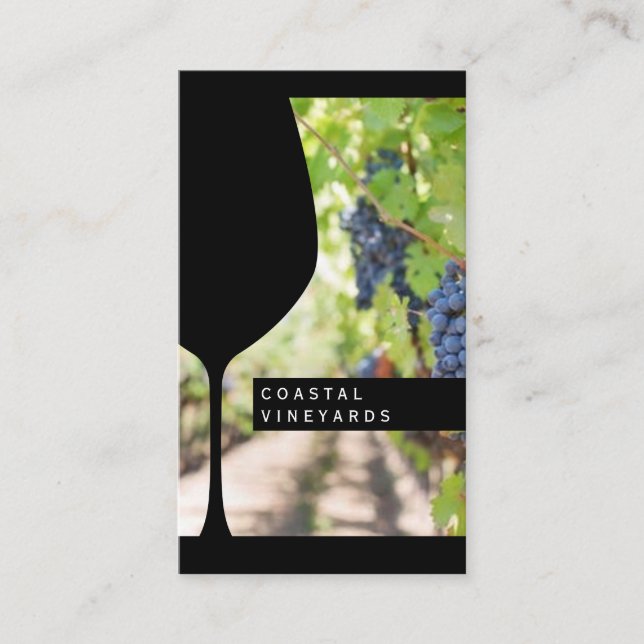 Wine Glass | Vineyard | Sommelier Tasting Business Card (Front)