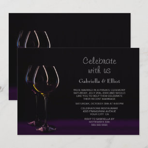 Wine Glass Wedding Reception Party Invitation
