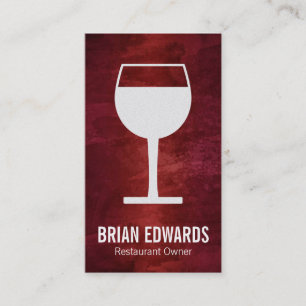Wine Glass / white Full (Artistic Red) Business Card