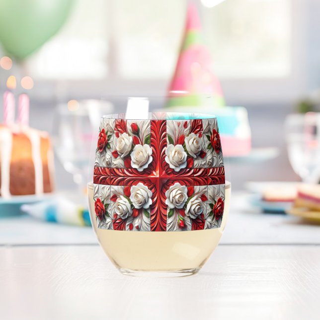 Wine Glass with Colors of England (Insitu (Birthday))