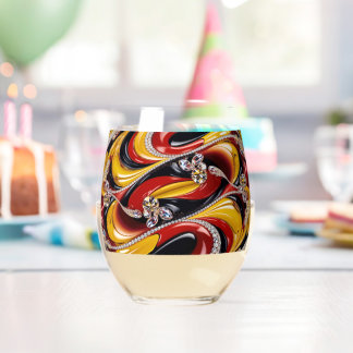 Wine Glass with Colours of Belgium