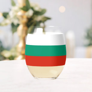Wine Glass with flag of Bulgaria