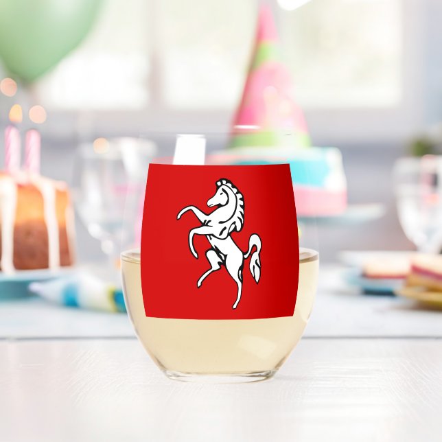 Wine Glass with flag of Kent County, England (Insitu (Birthday))