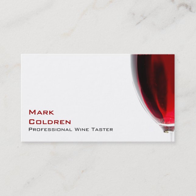 Wine Glass with Red Wine Business Card (Front)