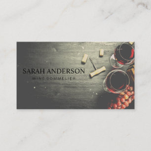 Wine Glasses and Corks on Table Business Card