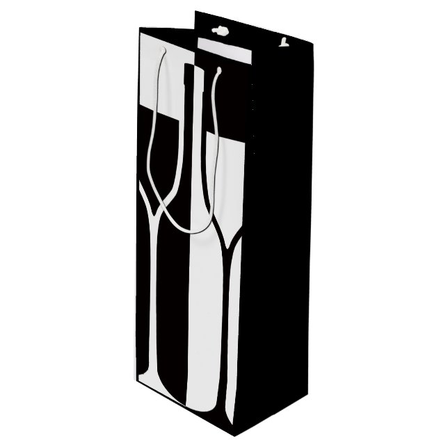 Wine Glasses Bottle Design Gift Bag (Front Angled)