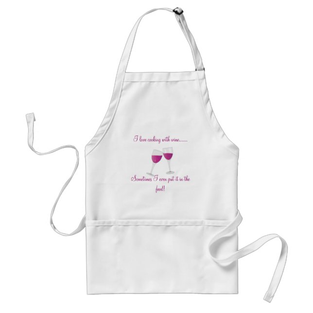 wine-glasses, I love cooking with Wine.Sometime... Standard Apron (Front)