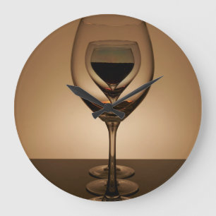 Wine Glasses  Large Clock