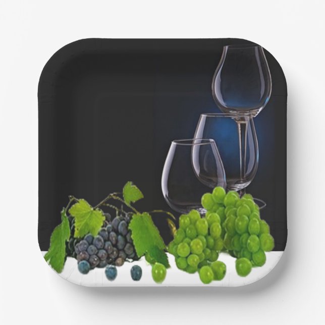 Wine Glasses Paper Plate (Front)