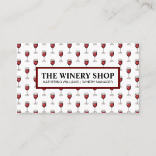 Wine Glasses Pattern Winery Appointment Card