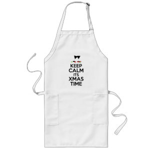 Wine Glasses & Stars - Keep Calm its Xmas Time Long Apron