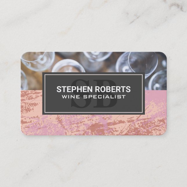Wine Glasses Top View | Artistic Stylish Appointment Card (Front)
