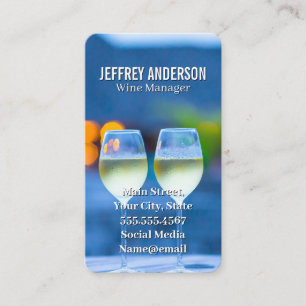 Wine Glasses Vineyard Restaurant Business Card