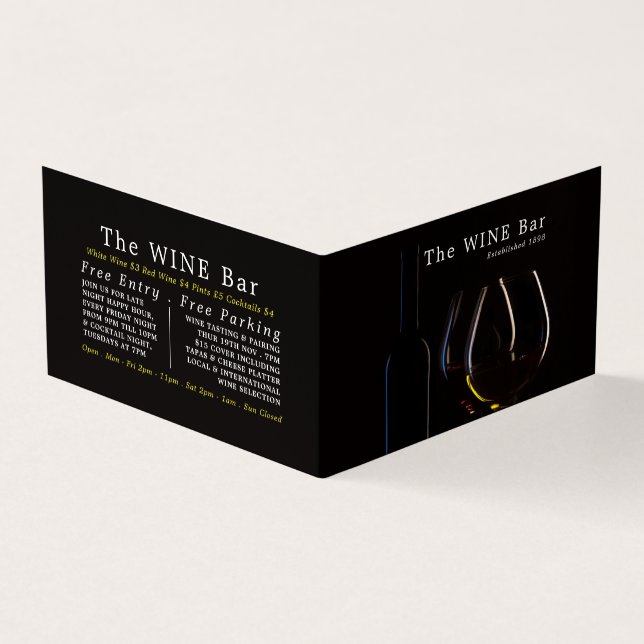 Wine Glasses, Wine Bar/Winery, Detailed Business Card (Outside)
