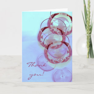 Wine glasses wine themed thank you card
