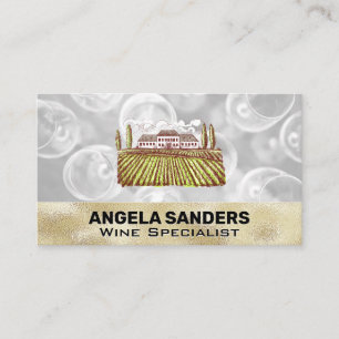 Wine Glasses   Winery Business Card