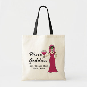 Wine Goddess "All Things Heal With Wine" Tote Bag