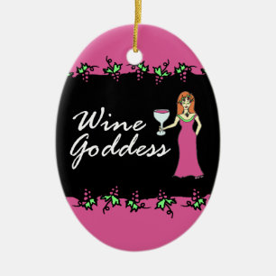 Wine Goddess Divine Grapevine Garland Ceramic Ornament