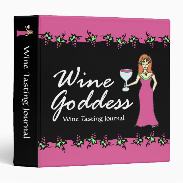 Wine Goddess Grapevine Wine Tasting Journal Binder (Front/Spine)