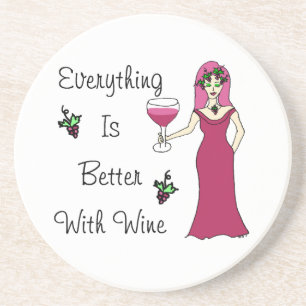 Wine Goddess Simply Divine "Better With Wine" Coaster