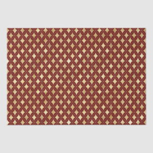 Wine & Gold Carnival Harlequin Pattern  Tissue Paper
