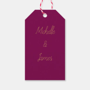 Wine & Gold Colours Professional Trendy Modern Gift Tags