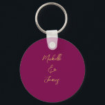 Wine & Gold Colours Professional Trendy Modern Keychain<br><div class="desc">Represent yourself with this modern,  elegant design. This template can be customized to meet all professional occupations.</div>