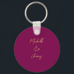 Wine & Gold Colours Professional Trendy Modern Keychain<br><div class="desc">Represent yourself with this modern,  elegant design. This template can be customized to meet all professional occupations.</div>