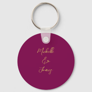 Wine & Gold Colours Professional Trendy Modern Keychain