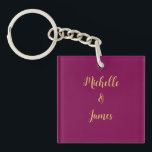 Wine & Gold Colours Professional Trendy Modern Keychain<br><div class="desc">Represent yourself with this modern,  elegant design. This template can be customized to meet all professional occupations.</div>