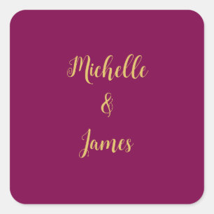 Wine & Gold Colours Professional Trendy Modern Square Sticker