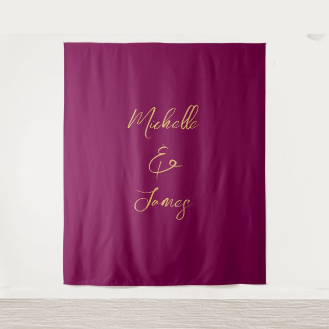 Wine & Gold Colours Professional Trendy Modern Tapestry (Front)