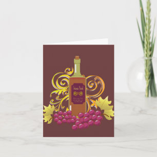 Wine & Grapes Blank Notecard